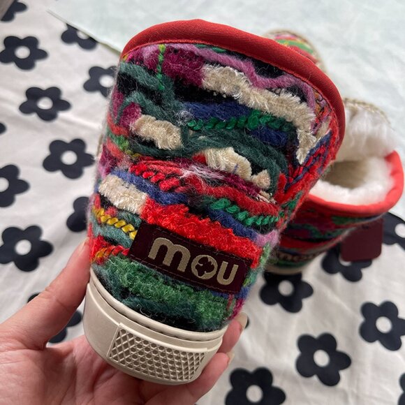 Eskimo Sneaker With Wool Ethnic Fabric – My Bodhi Mou Eskimo Boots With Wool Ethnic Fabric